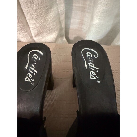 Vintage Candies‎ Black Suede Platforms 90s Y2K Studded Made In Italy Size 10 - Picture 8 of 8